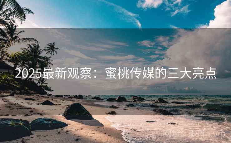 2025最新观察：蜜桃传媒的三大亮点